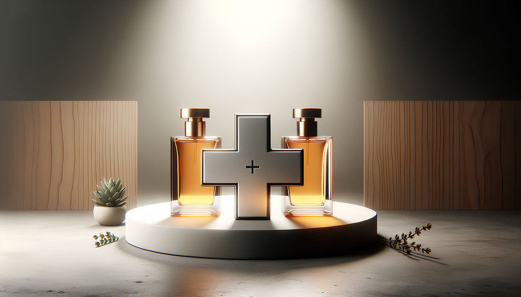 two fragrance bottles combined